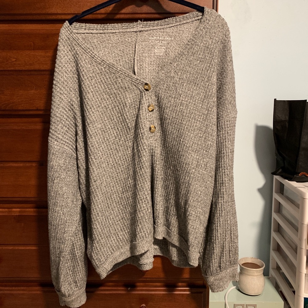 American eagle thing sweater button down XL